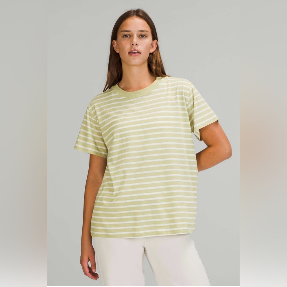 Lululemon All Yours Tee (Yachtie Stripe Dew Green White)